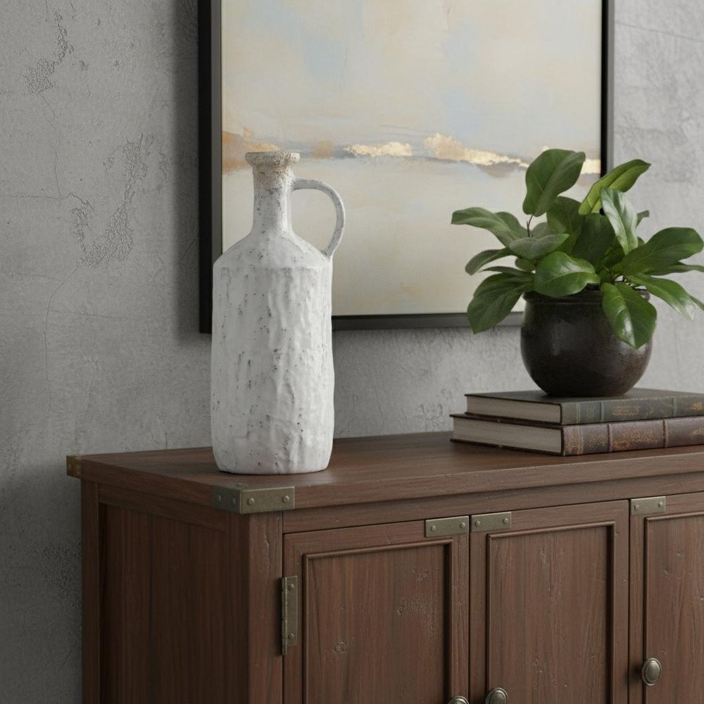 11" Ivory Terracotta Round Jug Vase