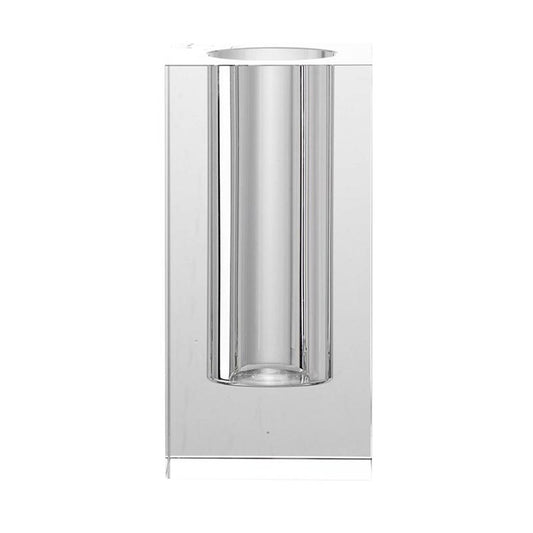 8" Clear Square Glass Table Vase