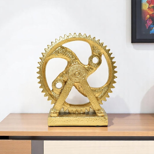5" Antiqued Brass Resin Tabletop Sculpture