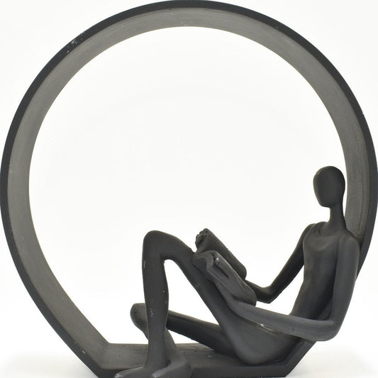 7" Black Resin Man Tabletop Sculpture