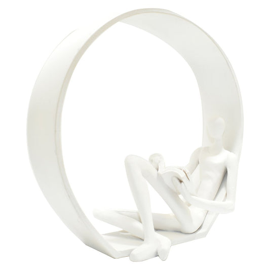 7" White Resin Man Tabletop Sculpture