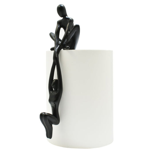 8" Black Resin People Tabletop Sculpture