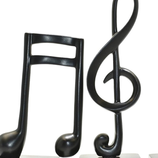 Set of Three Black Resin Music Tabletop Sculpture