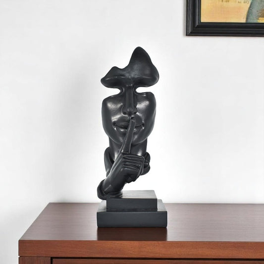 6" Black Resin Tabletop Sculpture