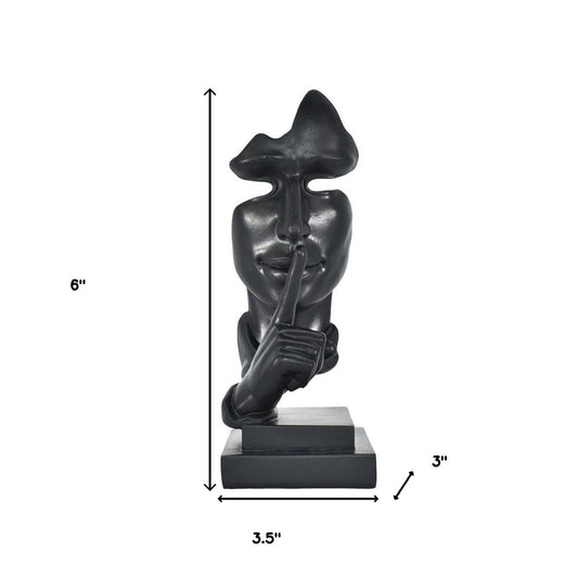 6" Black Resin Tabletop Sculpture