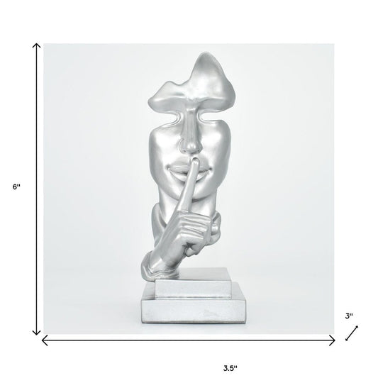 6" Silver Resin Tabletop Sculpture