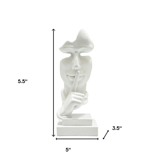 5" White Resin Tabletop Sculpture