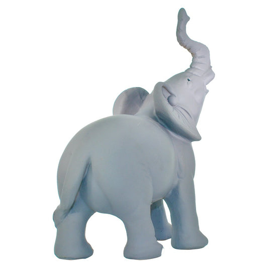 7" Stone And White Resin Elephant Tabletop Sculpture