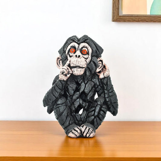 6" Brown Pink And Red Resin Monkey Tabletop Sculpture