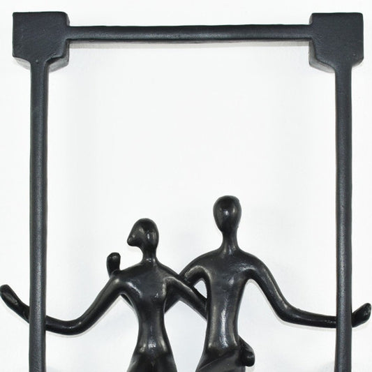 7" Black Resin People Tabletop Sculpture