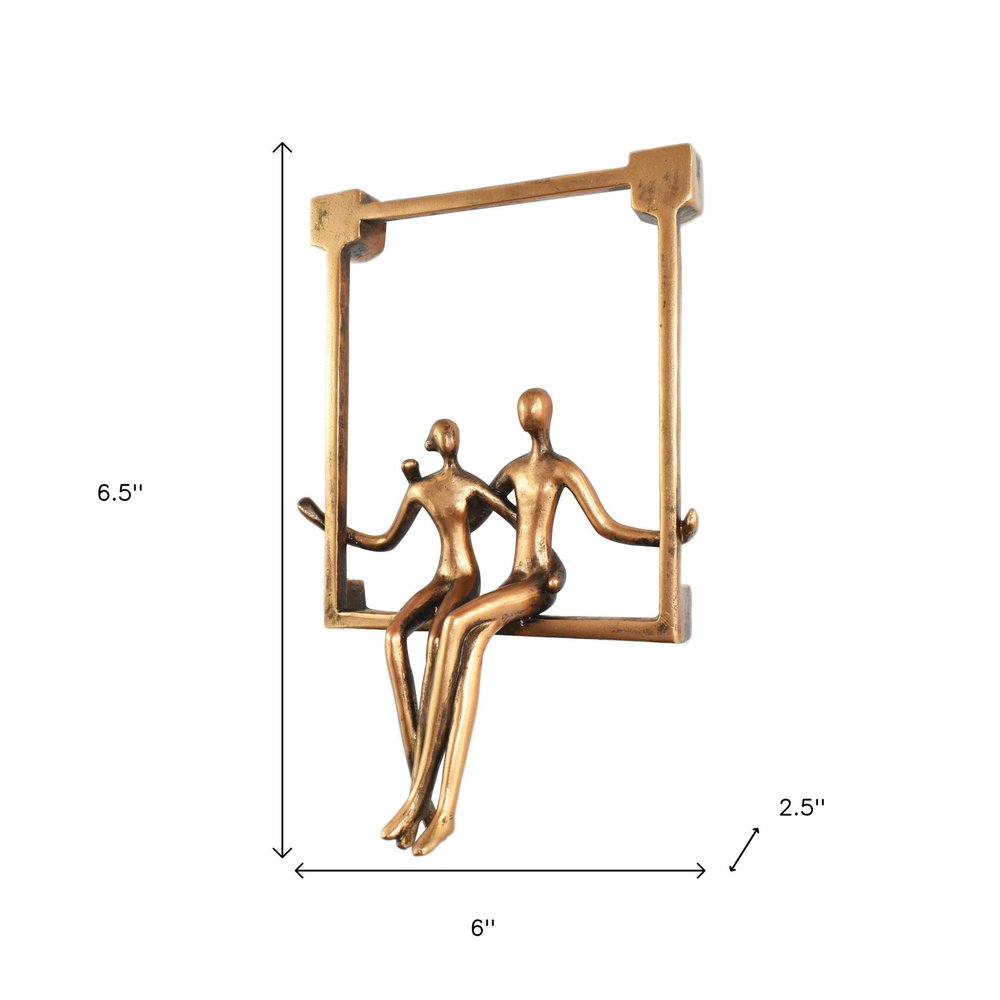 7" Bronze Resin People Tabletop Sculpture