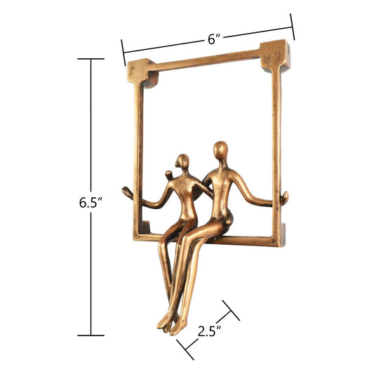 7" Bronze Resin People Tabletop Sculpture