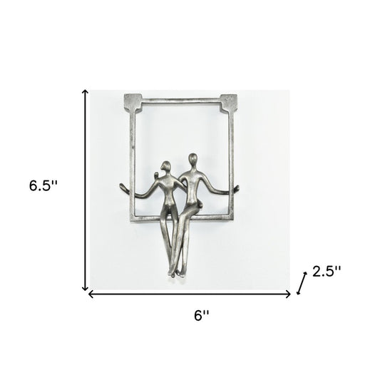 7" Pewter Resin People Tabletop Sculpture