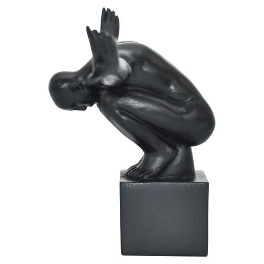 4" Black Resin Man Tabletop Sculpture