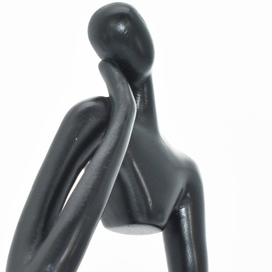 6" Black Resin Man Tabletop Sculpture