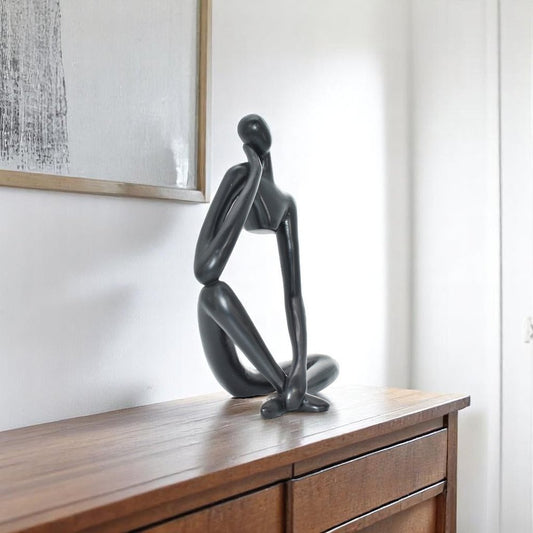 6" Black Resin Man Tabletop Sculpture