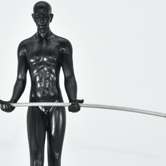 8" Black Resin Man Tabletop Sculpture