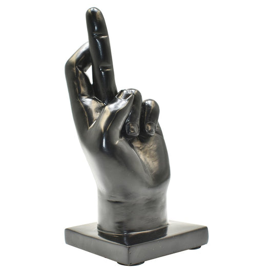 Set of Three Black Resin Hand Tabletop Sculpture