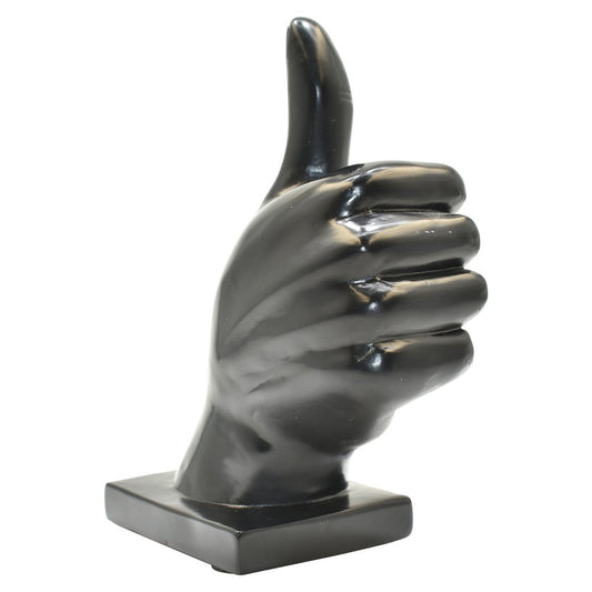 6" Black Resin Hand Tabletop Sculpture
