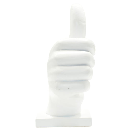 6" White Resin Hand Tabletop Sculpture