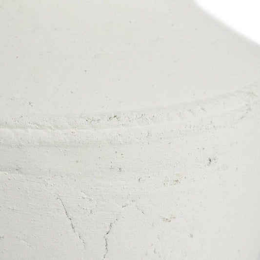 14" White Terracotta Round Jug Vase