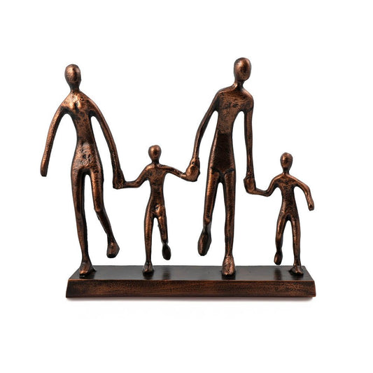 13" Copper Aluminum People Tabletop Sculpture