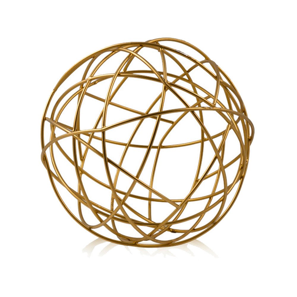 12" Silver Iron Decorative Orb Tabletop Sculpture