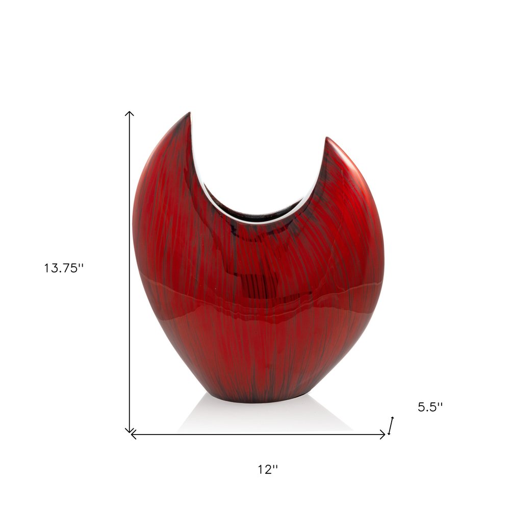 18" Red Aluminum Pointy Table Vase