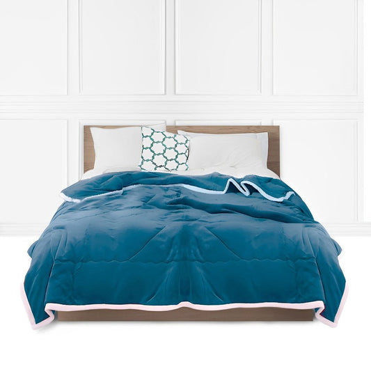 79" X 87" Blue Flannel Throw Blanket