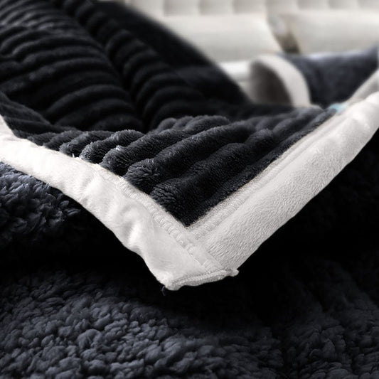 79" X 87" Black Flannel Throw Blanket