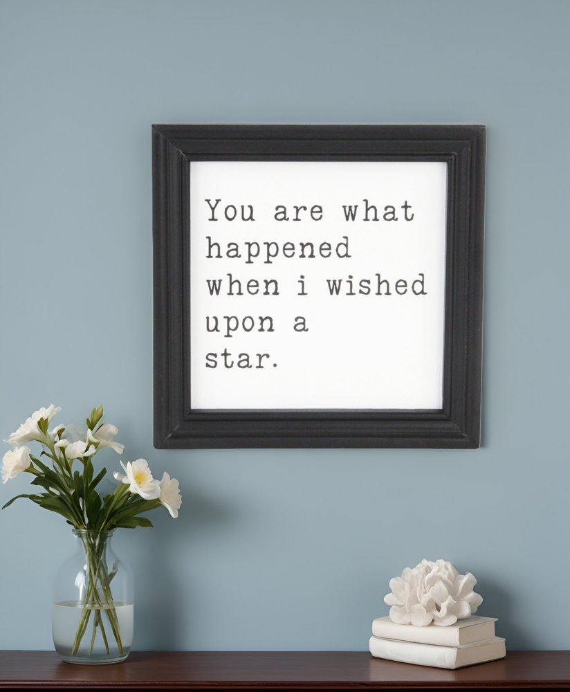 When I wished Upon A Star Black Framed Print Wall Art