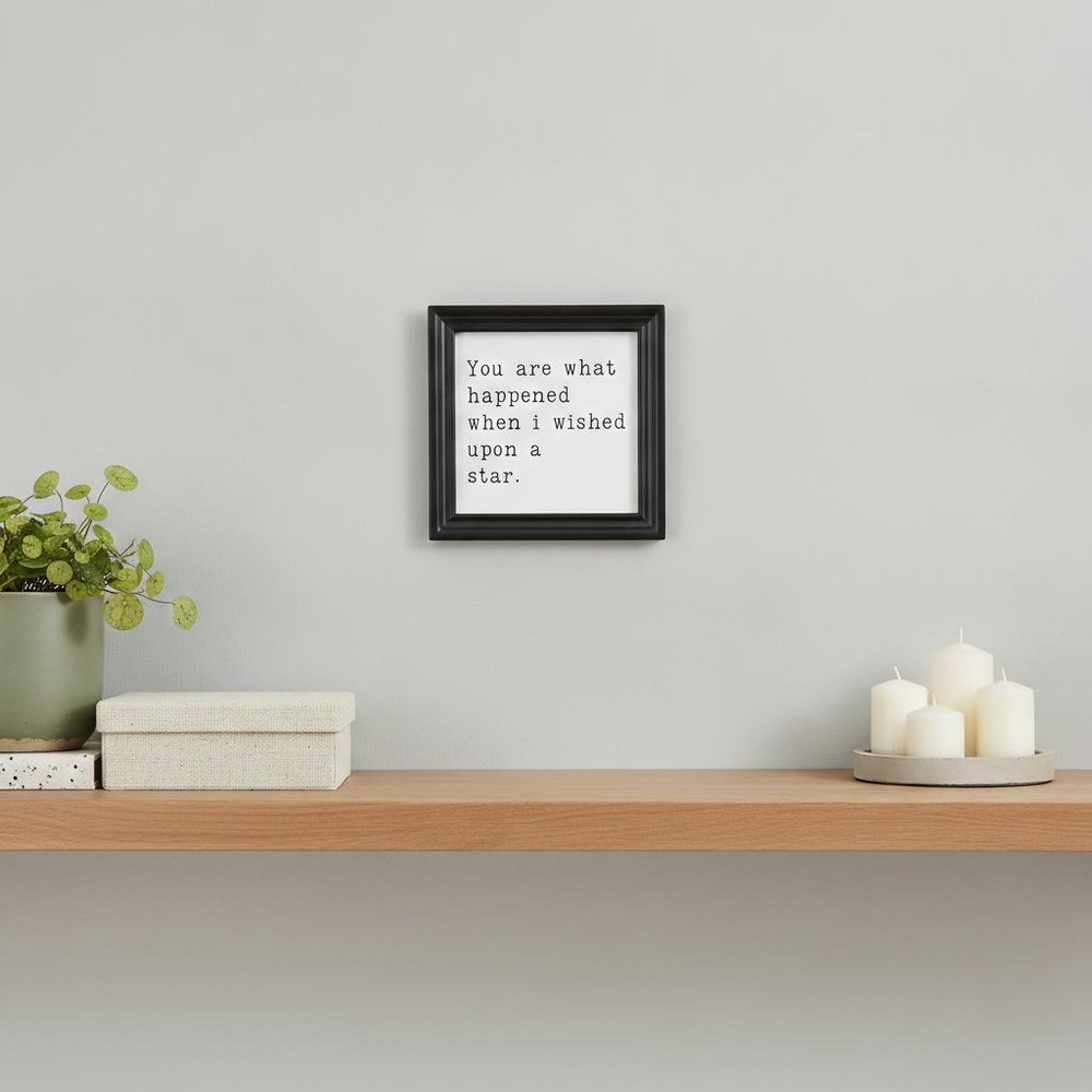 When I wished Upon A Star Black Framed Print Wall Art