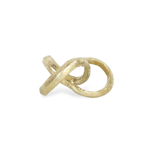 6" Gold Cast Iron Modern Abstract Infinity Knot Tabletop Sculpture