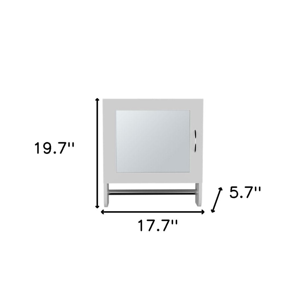 18" White Wood, Metal Floating Bathroom Vanity And Medicine Cabinet With Mirror