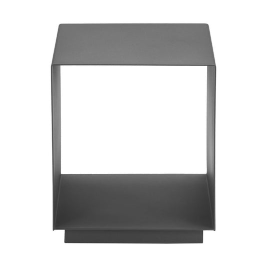 17" Charcoal Aluminum Square End Table With Shelf