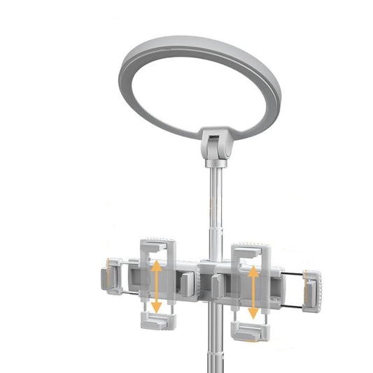 22" White Metal And Plastic Adjustable Portable Desk Lamp LED With Phone Clamp