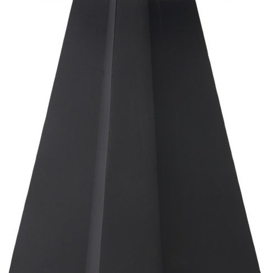 48" White and Black Sintered Stone and Steel Pedestal Base Round Dining Table