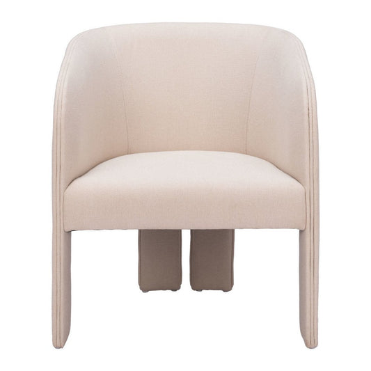 25" Beige Upholstered Arm Chair