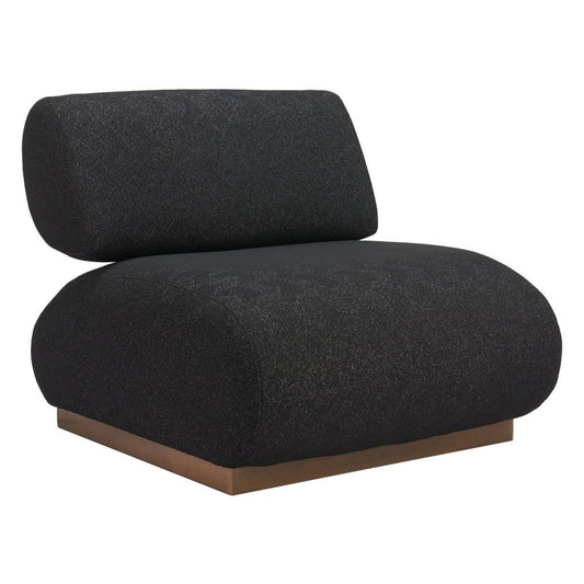 34" Black And Bronze Fabric And Upholstered Side Chair