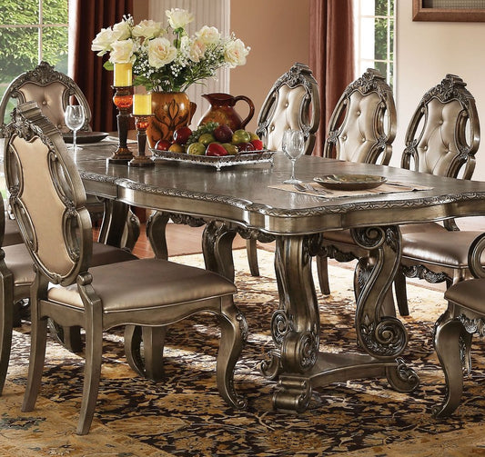 Set of Two Tufted Oak Upholstered Faux Leather And Solid Wood Dining Side Chairs