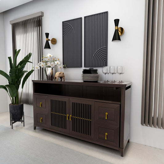 Set of Two Black Metal Abstract Hanging Dimensional Sculptures