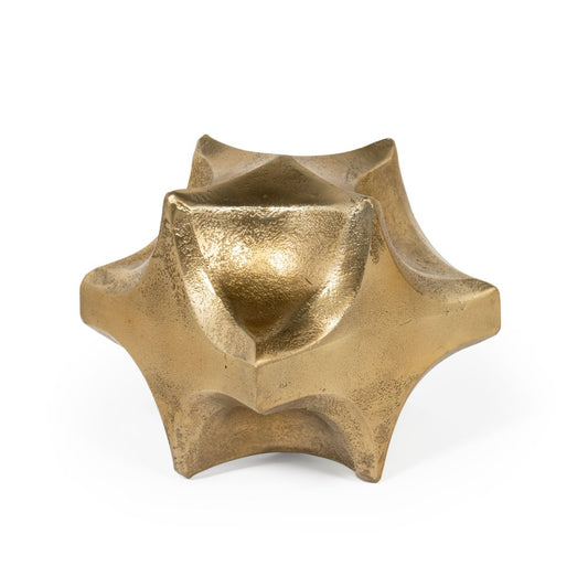 5" Gold Aluminum Faceted Orb Tabletop Sculpture