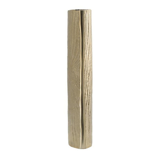 15" Gold Oval Aluminum Table Vase
