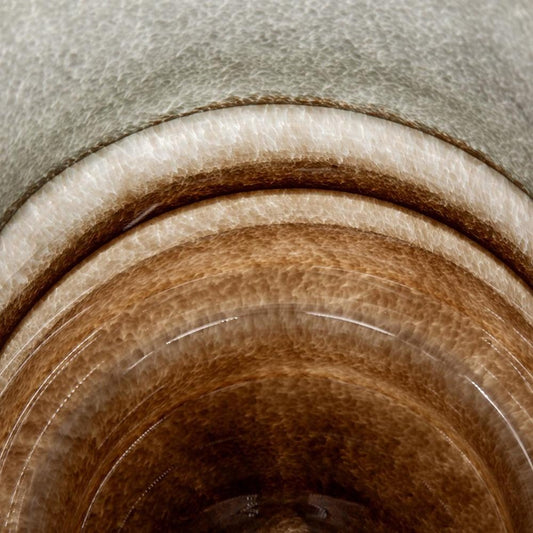 9" Gray And Brown Ombre Round Glass Table Vase