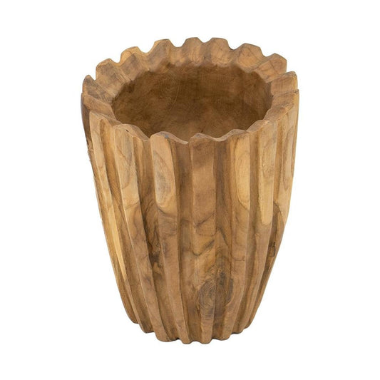 8" Natural Wavy Solid Wood Table Vase