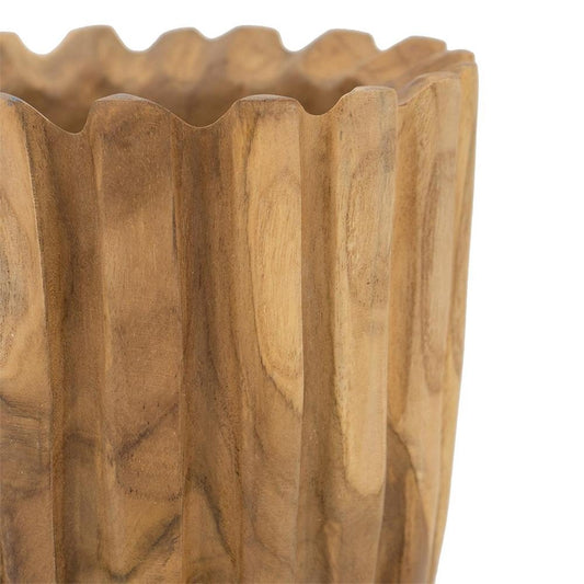 8" Natural Wavy Solid Wood Table Vase