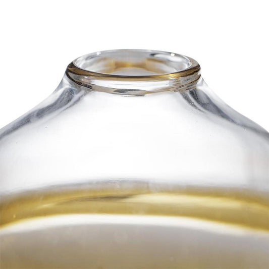 9" Clear And Brown Ombre Round Glass Table Vase