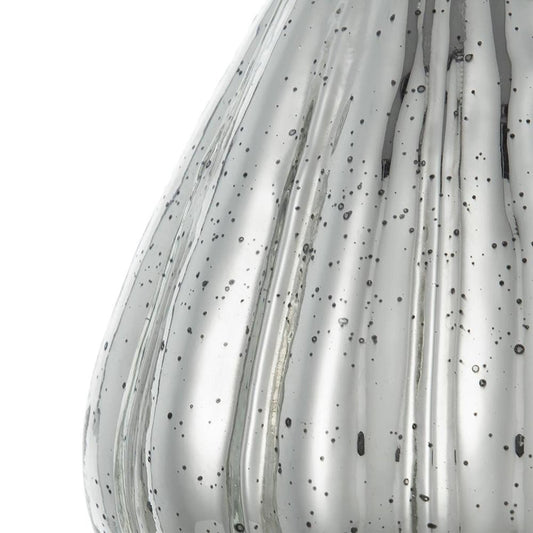 10" Antiqued Silver Glass Round Table Vase