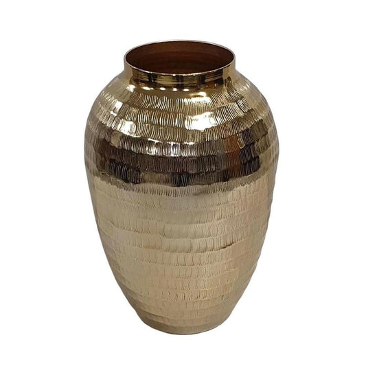 13" Gold Round Aluminum Table Vase