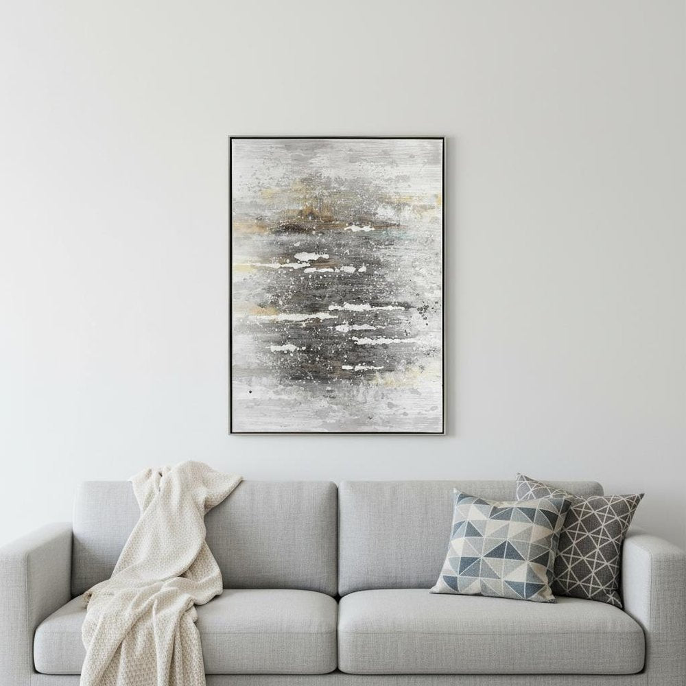 Feedback Hand Painted Silver Floater Frame Wall Art